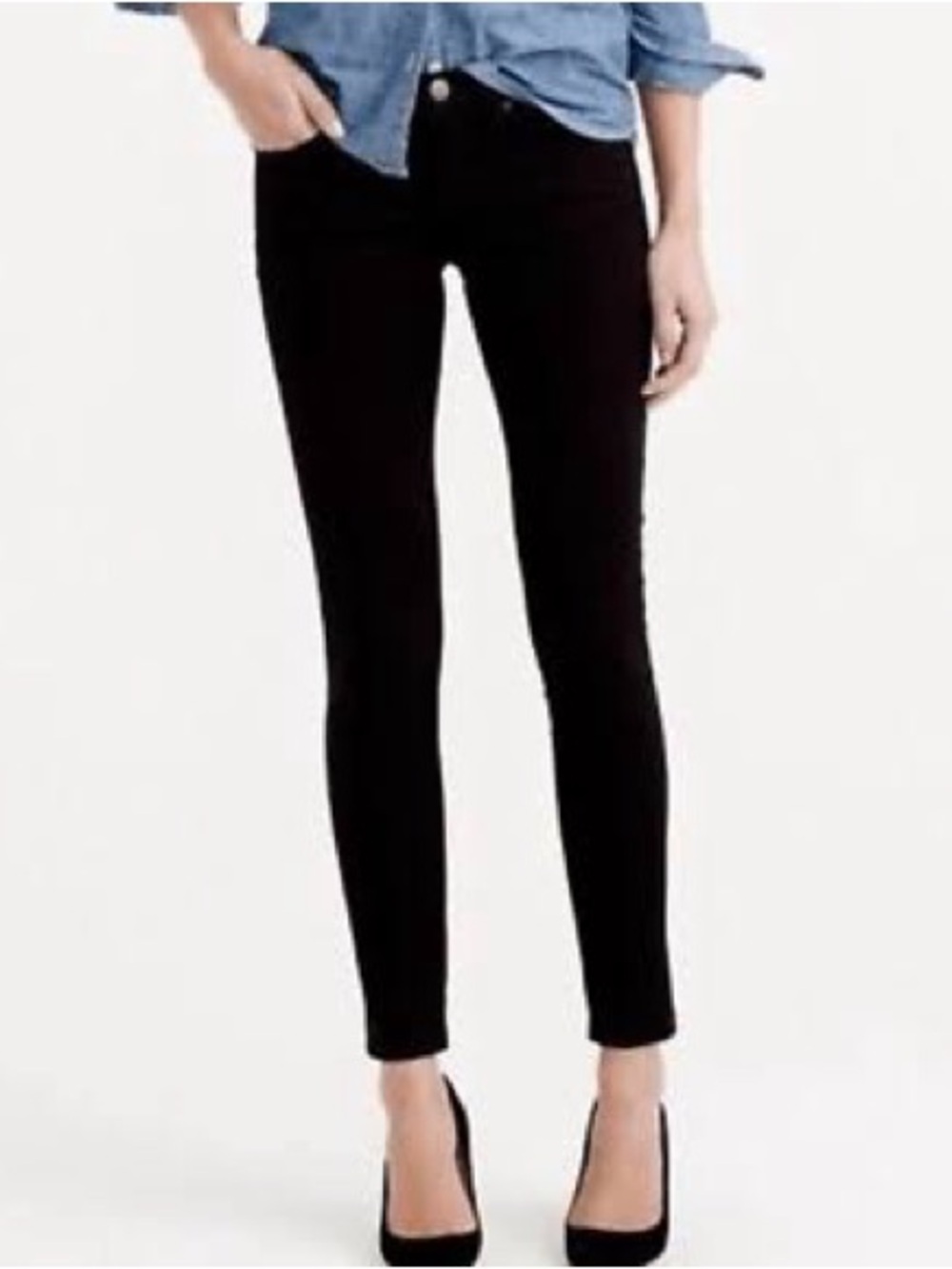 J. Crew Women's Skinny Jeans in Black Velvet